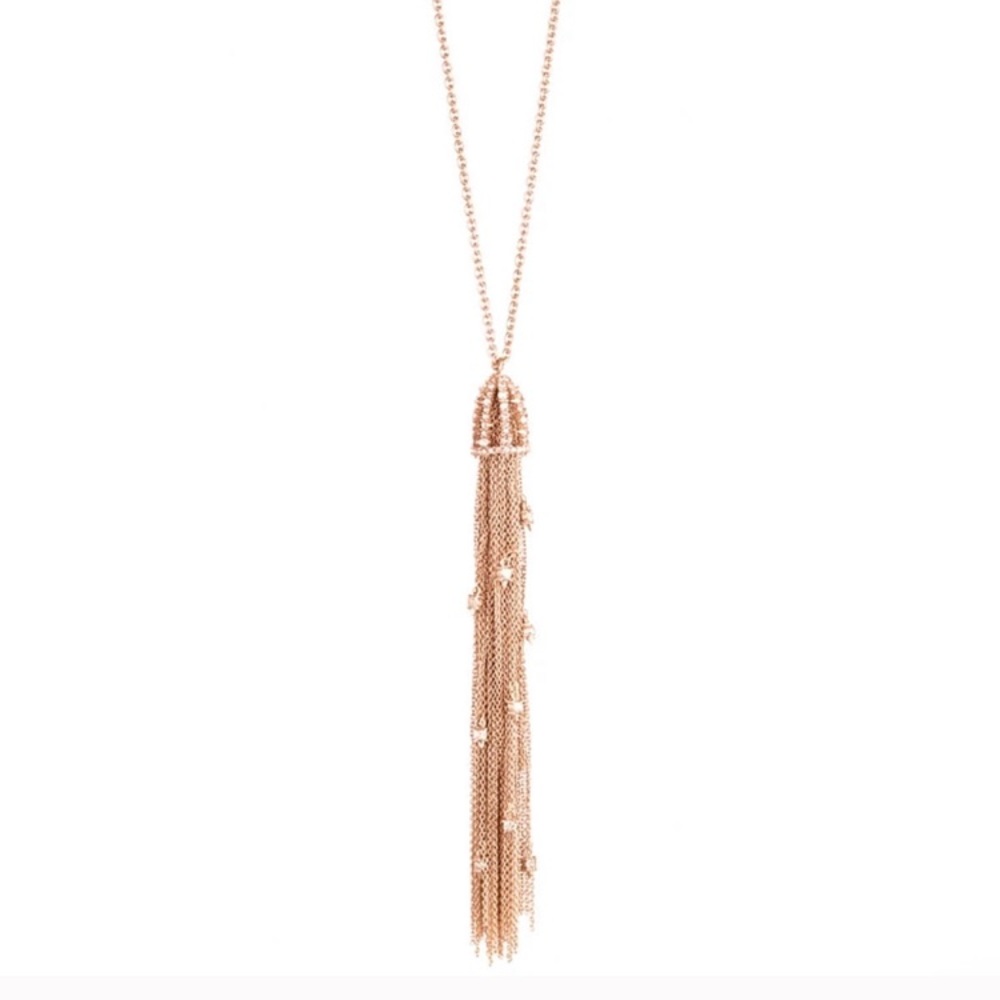 Alexis Bittar Rose Gold Tassel Pendant Necklace